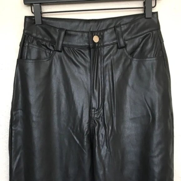 MVN The Label Eliza Faux Leather Wide Leg Pants - Picture 4 of 9